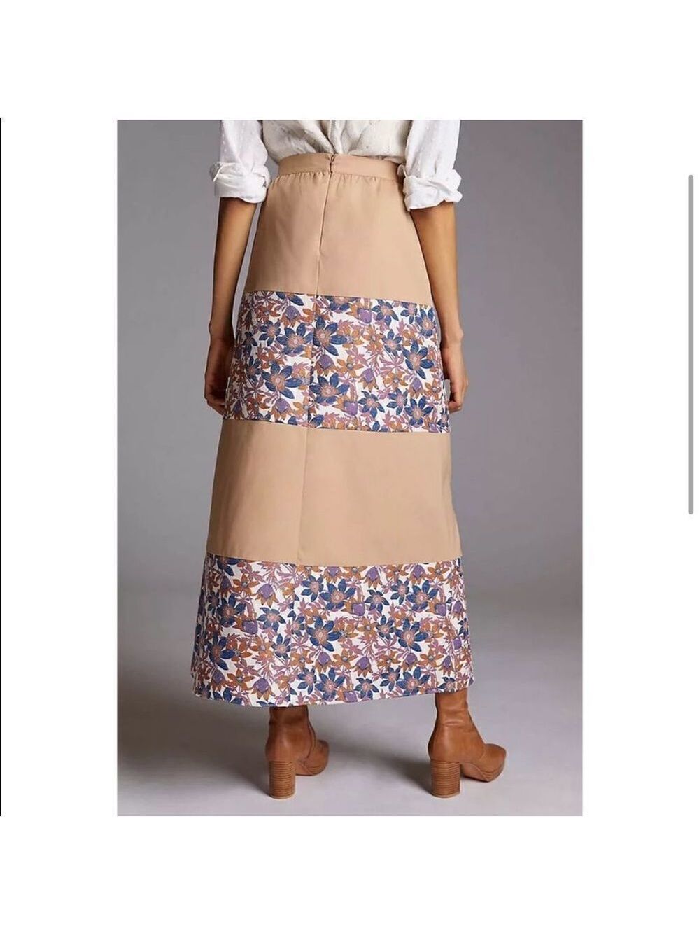 NEW Sachin + Babi Tan and Floral Jacquard Maxi Skirt Size 12 - Picture 3 of 14